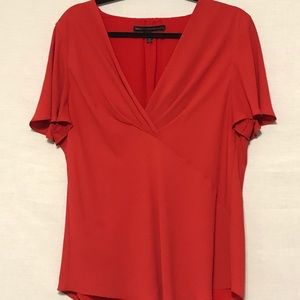 WHBM Burnt Orange Surplice Blouse Size 14